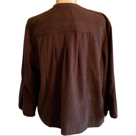 Kim Rogers Brown Faux Suede Jacket Size Large - Picture 5 of 7